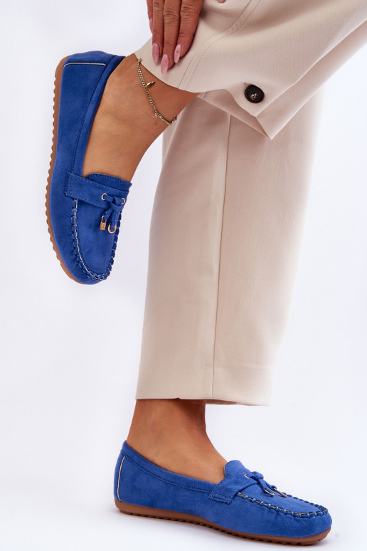 Mocasines clásicos de ante en azul Good Time