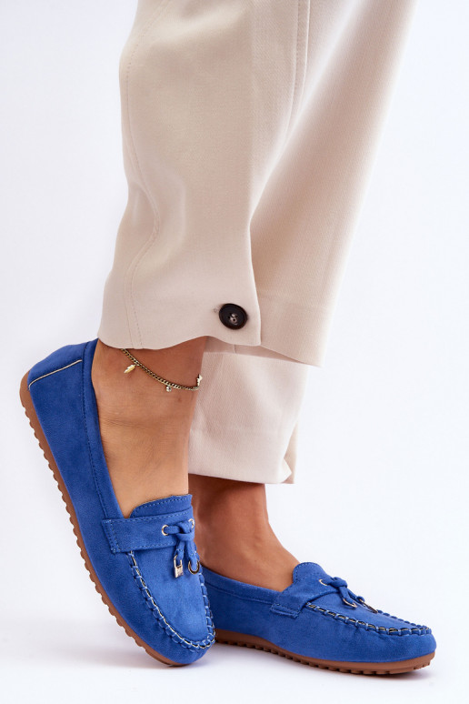 Mocasines clásicos de ante en azul Good Time