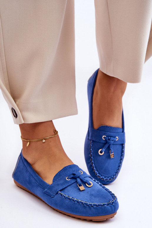 Mocasines clásicos de ante en azul Good Time