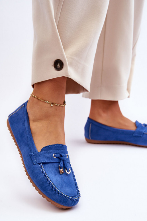 Mocasines clásicos de ante en azul Good Time