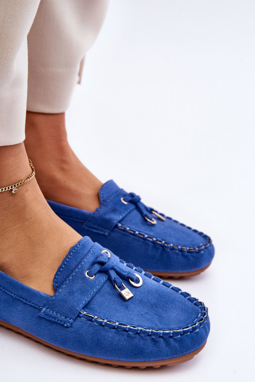 Mocasines clásicos de ante en azul Good Time