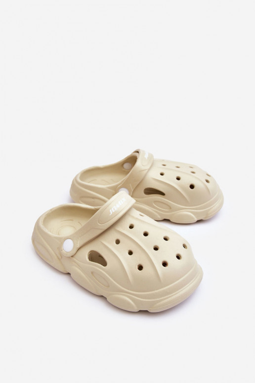Chanclas infantiles tipo Crocs beige Cloudy