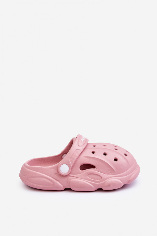 Pantuflas infantiles tipo Crocs rosa Cloudy