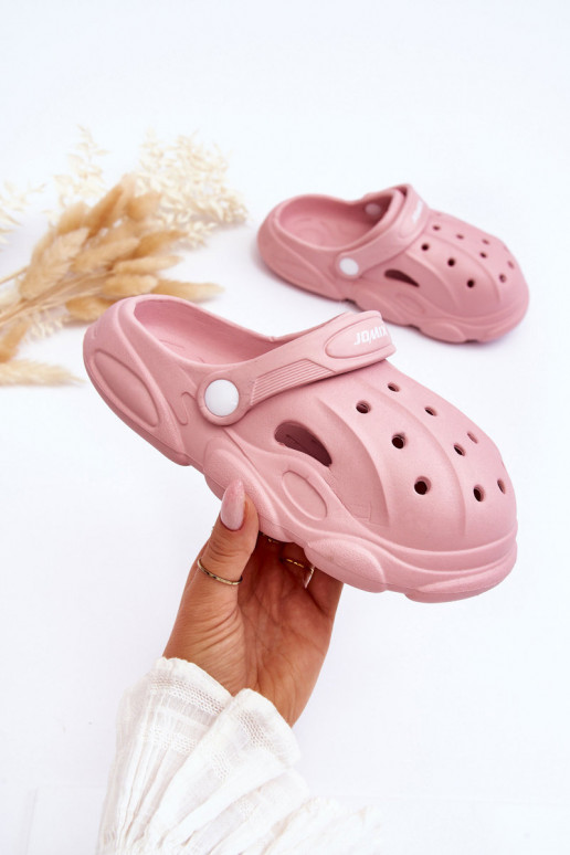 Pantuflas infantiles tipo Crocs rosa Cloudy