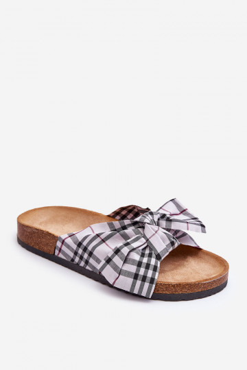 Pantuflas con cintas y plataforma en gris Vero