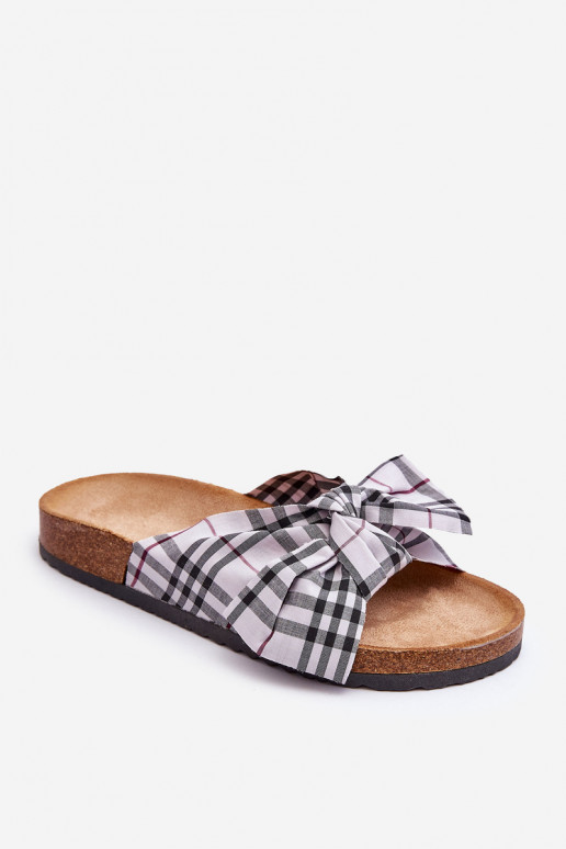 Pantuflas con cintas y plataforma en gris Vero