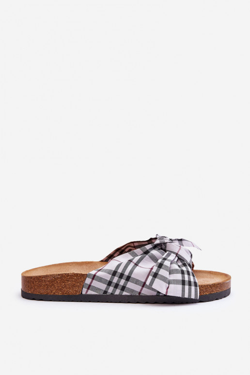 Pantuflas con cintas y plataforma en gris Vero