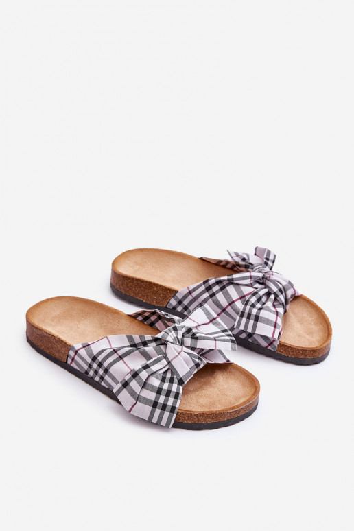 Pantuflas con cintas y plataforma en gris Vero