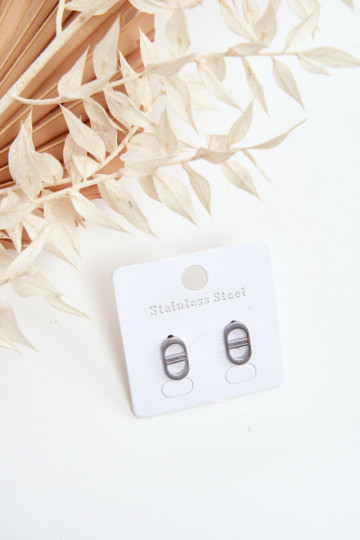 Pendientes ovalados en color plata.