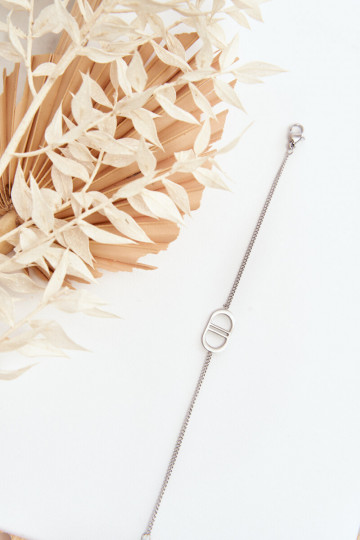 Brazalete de acero inoxidable plateado 2