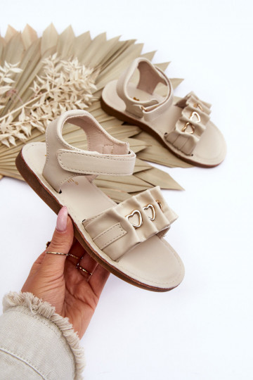 Sandalias infantiles con cierres adhesivos beige Havana 2