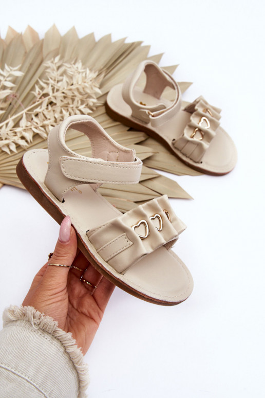Sandalias infantiles con cierres adhesivos beige Havana