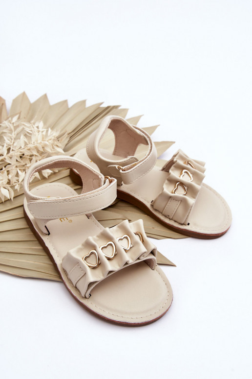 Sandalias infantiles con cierres adhesivos beige Havana
