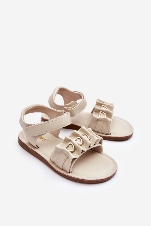 Sandalias infantiles con cierres adhesivos beige Havana