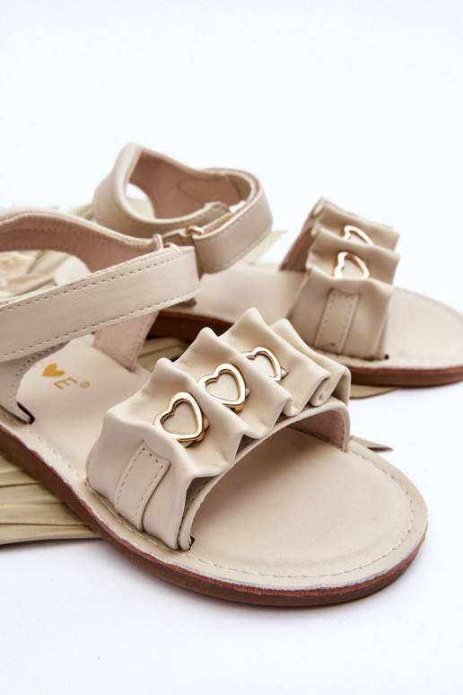 Sandalias infantiles con cierres adhesivos beige Havana