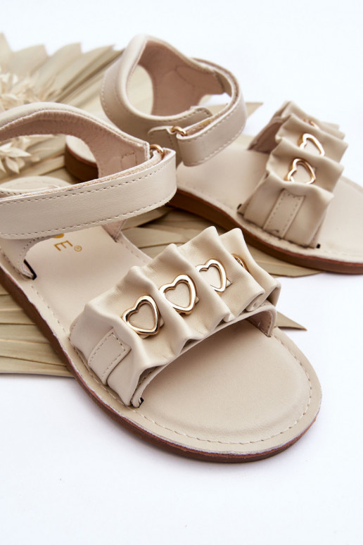 Sandalias infantiles con cierres adhesivos beige Havana