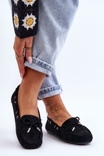 Mocasines elegantes de ante en negro Si Passione