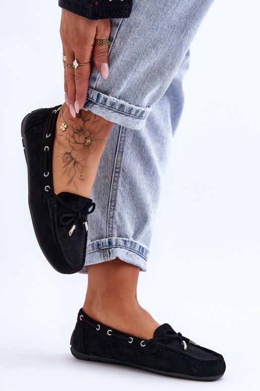 Mocasines elegantes de ante en negro Si Passione