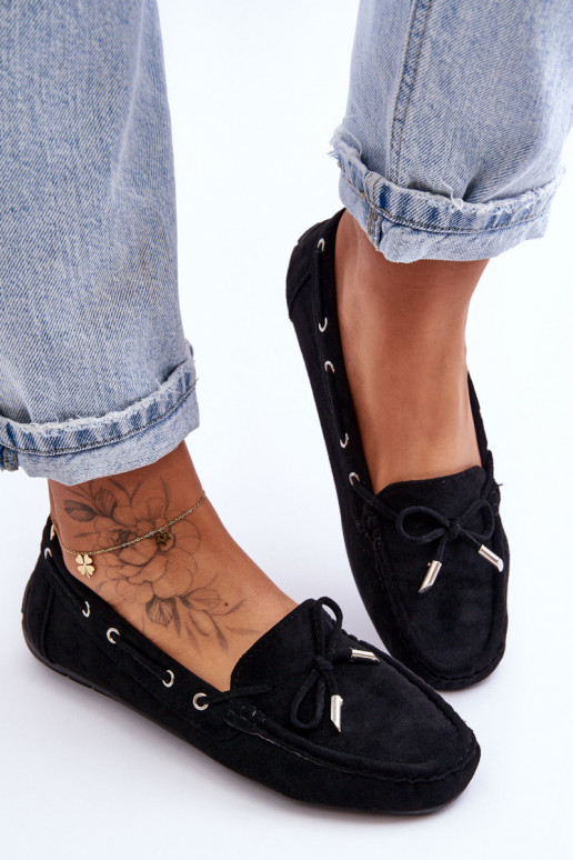 Mocasines elegantes de ante en negro Si Passione