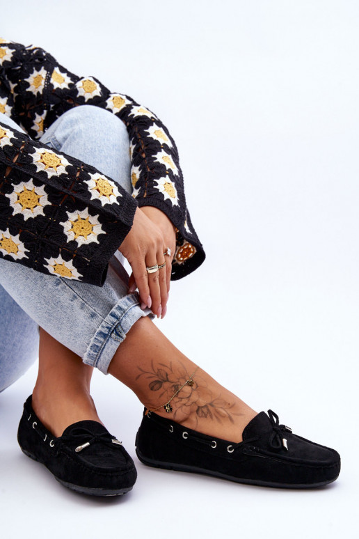 Mocasines elegantes de ante en negro Si Passione