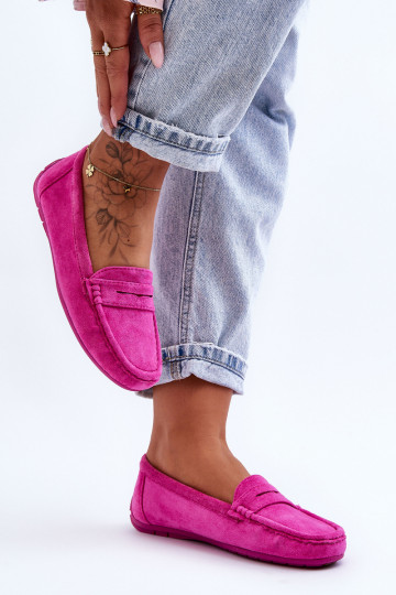 Mocasines elegantes de ante en color rosa Lenvie
