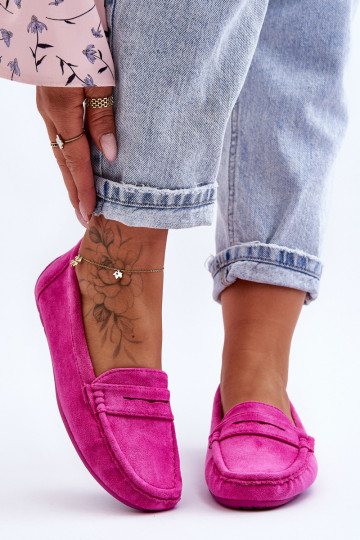 Mocasines elegantes de ante en color rosa Lenvie 2