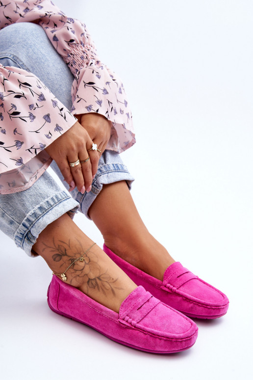 Mocasines elegantes de ante en color rosa Lenvie