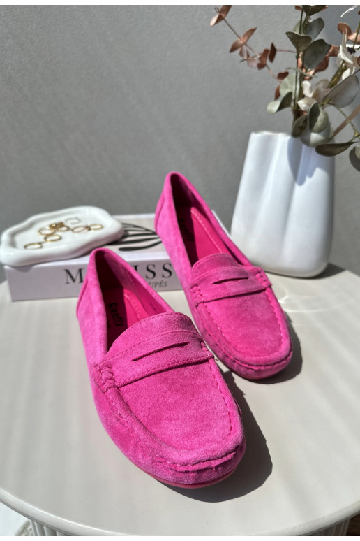 Mocasines elegantes de ante en color rosa Lenvie