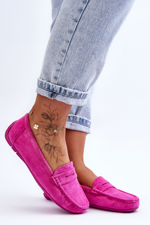 Mocasines elegantes de ante en color rosa Lenvie