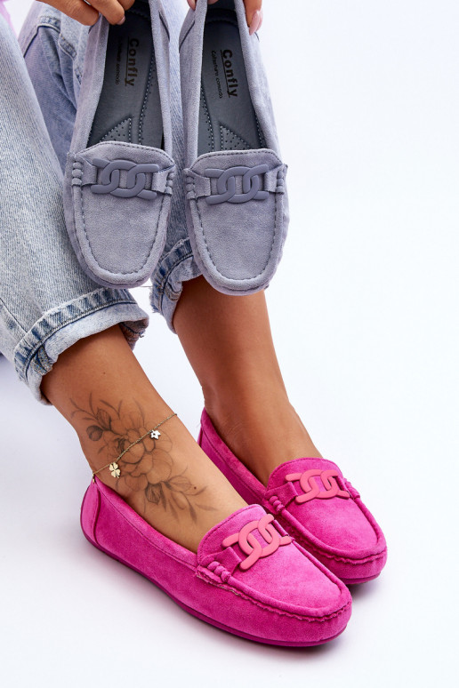 Mocasines ante rosa Rabell