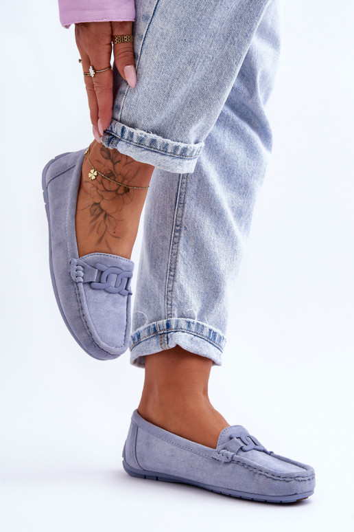 Mocasines de ante en azul Rabell