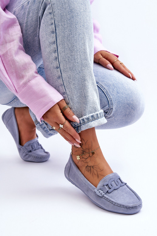 Mocasines de ante en azul Rabell