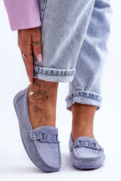 Mocasines de ante en azul Rabell