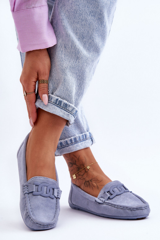 Mocasines de ante en azul Rabell