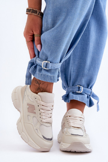 Zapatillas con malla color beige Venecia. 2