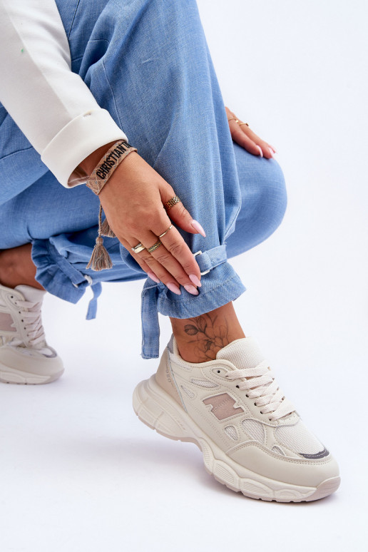 Zapatillas con malla color beige Venecia.