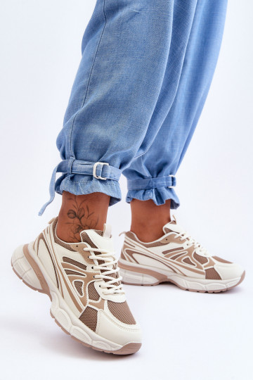 Deportivas con cordones color beige Emare 2