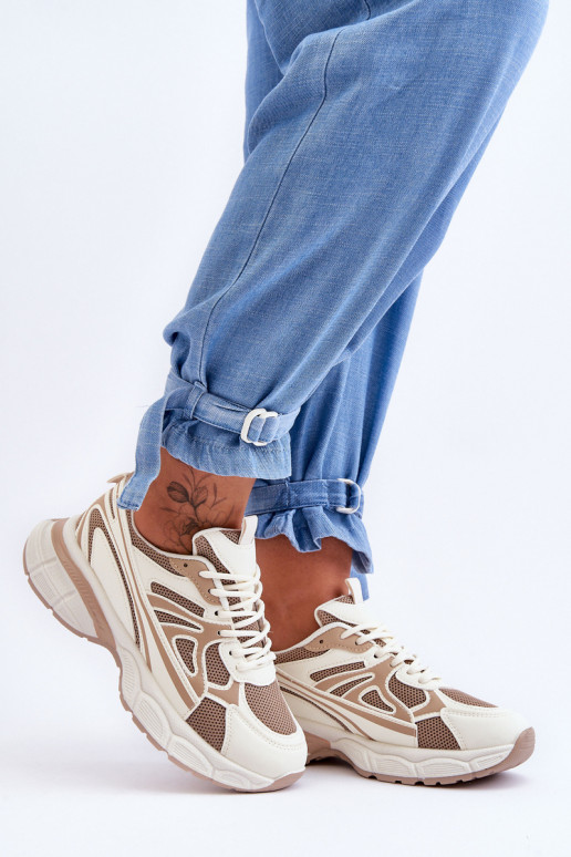 Deportivas con cordones color beige Emare