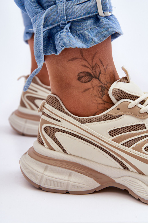 Deportivas con cordones color beige Emare