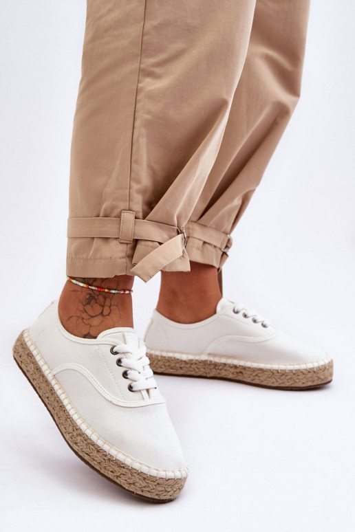 Zapatos ocio cordones alpargatas Big Star LL274833 color blanco