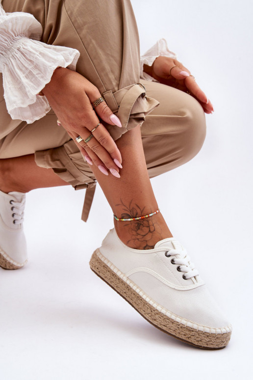 Zapatos ocio cordones alpargatas Big Star LL274833 color blanco