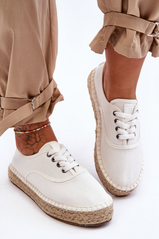 Zapatos ocio cordones alpargatas Big Star LL274833 color blanco