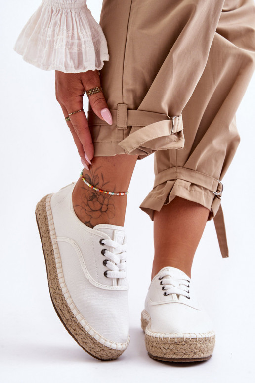 Zapatos ocio cordones alpargatas Big Star LL274833 color blanco