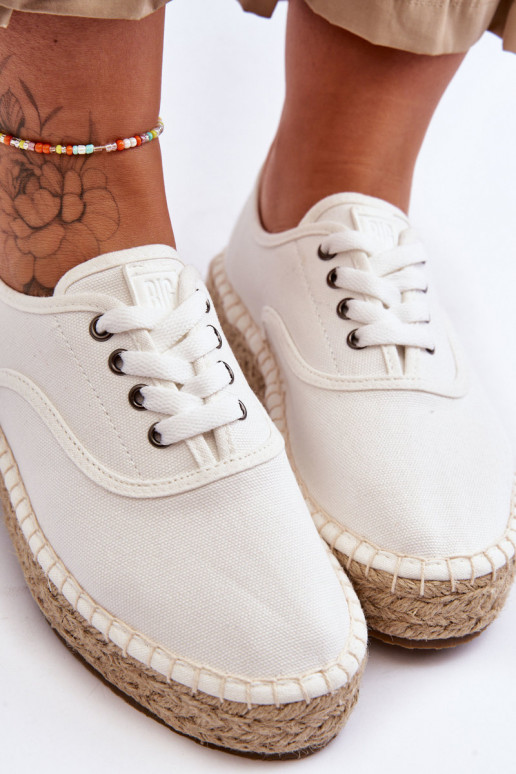 Zapatos ocio cordones alpargatas Big Star LL274833 color blanco