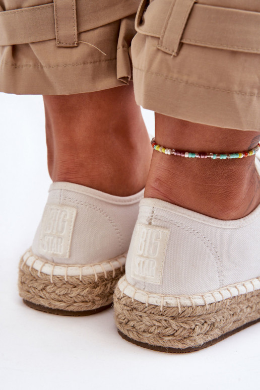 Zapatos ocio cordones alpargatas Big Star LL274833 color blanco