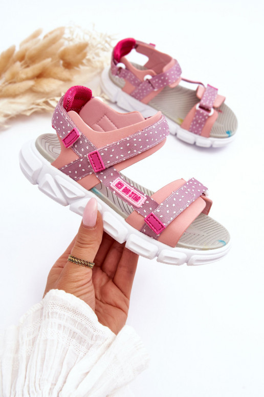 Sandalias infantiles con cierres adhesivos Big Star LL374202 color rosa