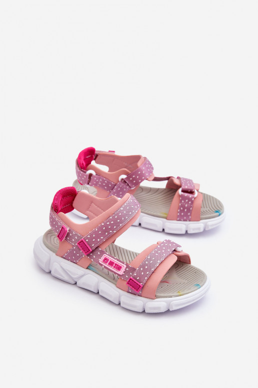 Sandalias infantiles con cierres adhesivos Big Star LL374202 color rosa
