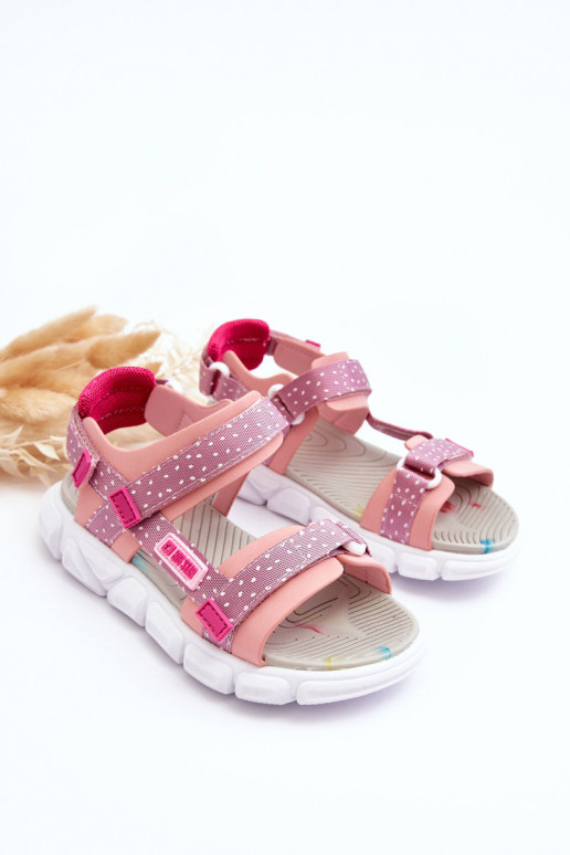 Sandalias infantiles con cierres adhesivos Big Star LL374202 color rosa