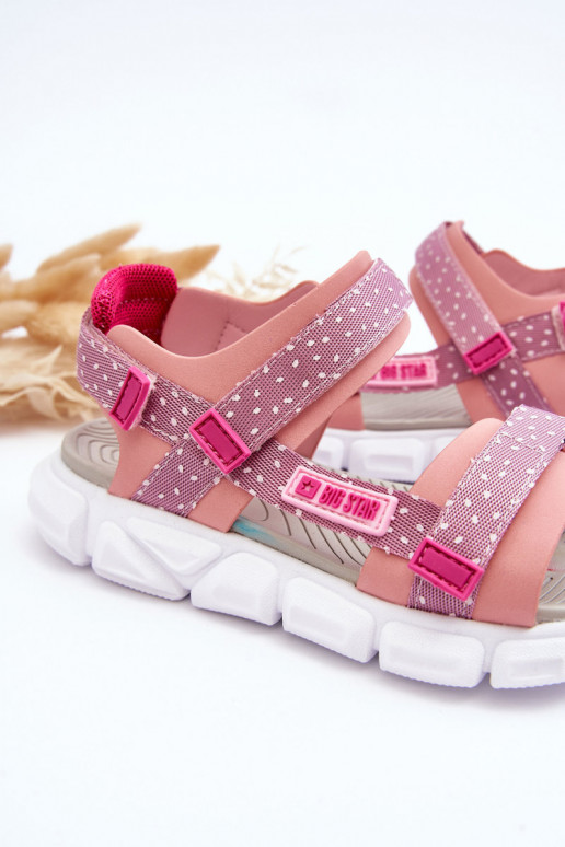 Sandalias infantiles con cierres adhesivos Big Star LL374202 color rosa