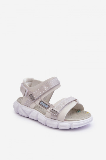 Sandalias Infantiles con cierres adhesivos Big Star LL374201 Color blanco-plata